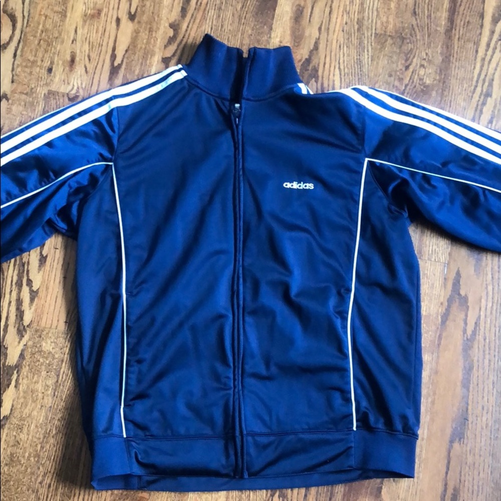 Men’s Navy/white full zip Adidas Jacket